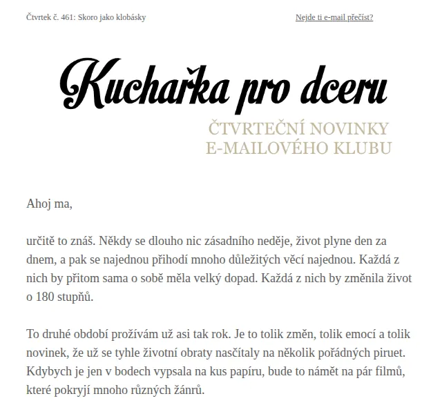 Florentýna - Kuchařka pro dceru: Recept na masové klobásky – červenec 2026 | Nuslet.cz