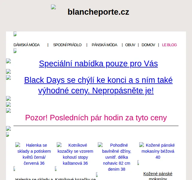 Blancheporte: Black Days slevy až -70% – červen 2026 | Nuslet.cz