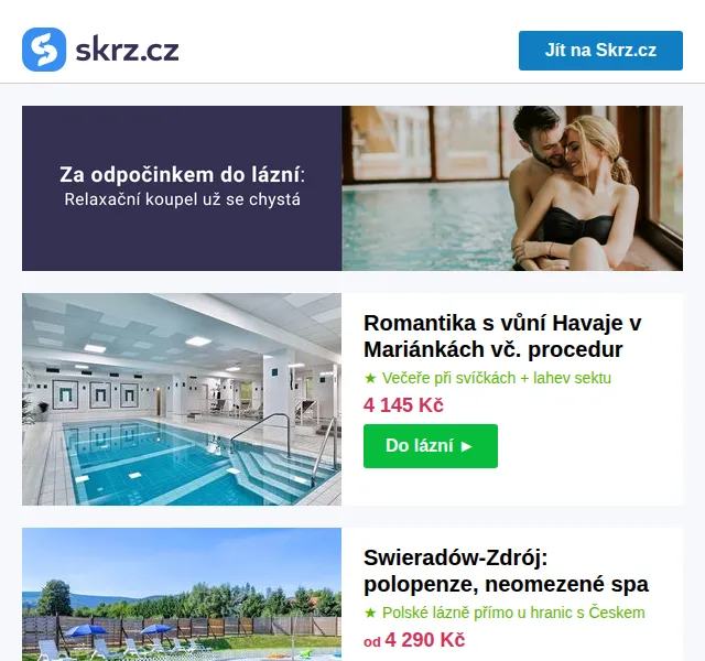 Vánoce na Skrz: Lázně do 3 000 Kč – červen 2026 | Nuslet.cz
