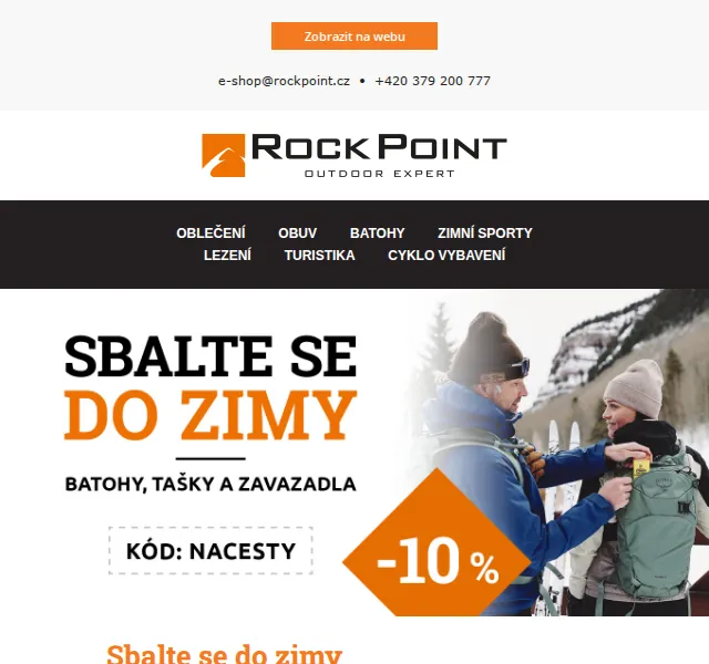 Rock Point: extra sleva 10 % na batohy – červen 2026 | Nuslet.cz