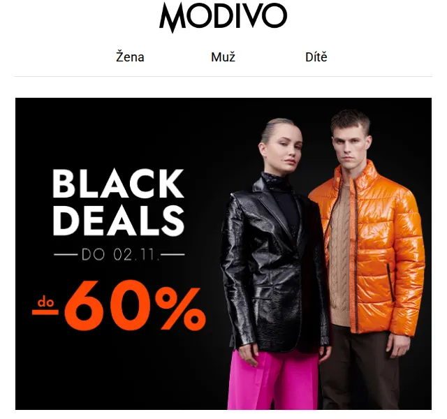 Modivo: Black Deals – slevy až -60 % – červen 2026 | Nuslet.cz