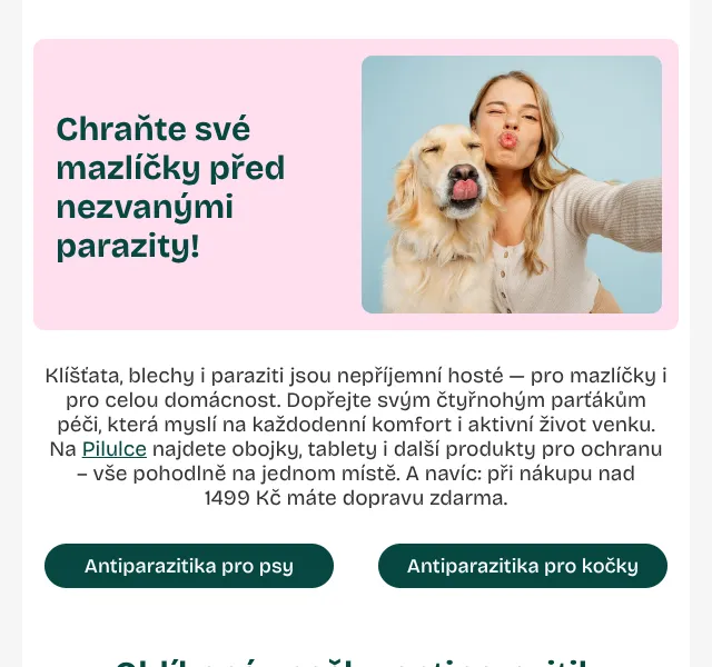 Pilulka.cz: Antiparazitika Foresto, FrontPro – sleva až 29 % | Duben 2026
