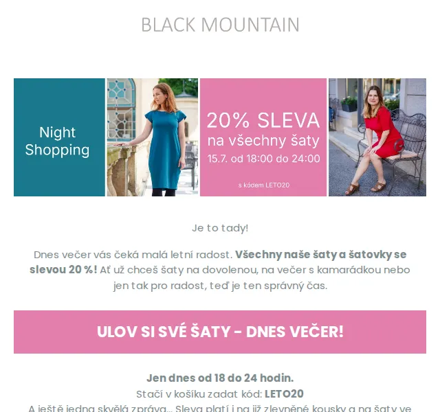 Black Mountain: Šaty s 20% slevou – červenec 2026 | Nuslet.cz