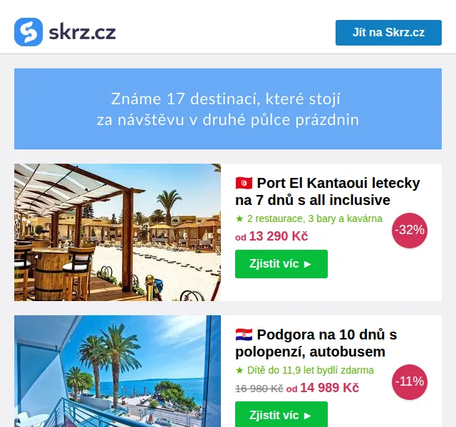 Skrz: All inclusive dovolená Tunisko od 13 290 Kč – červenec 2026 | Nuslet.cz