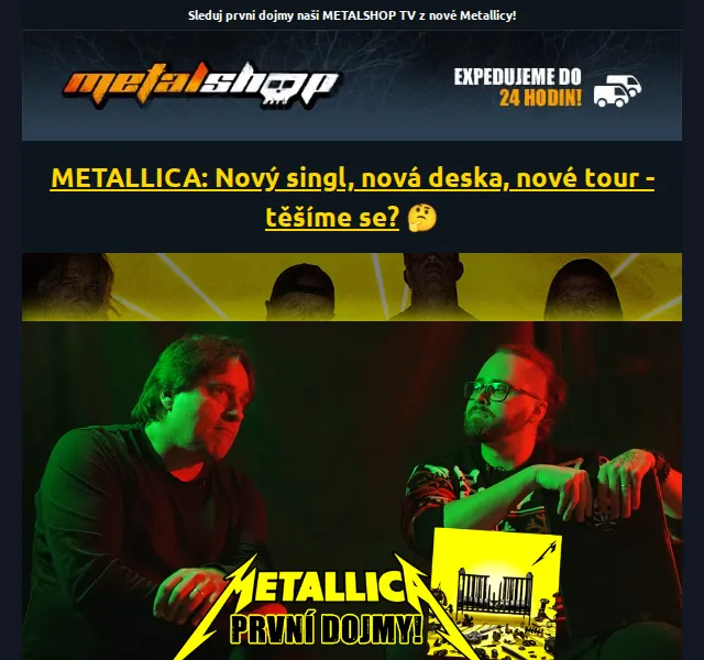 METALSHOP: Merch Metallica – červen 2026 | Nuslet.cz