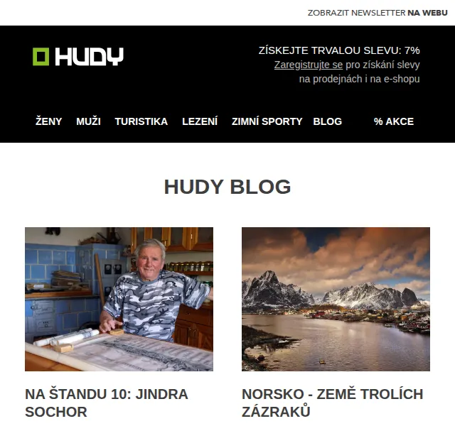 Hudy: Sleva 7 % na registraci – červen 2026 | Nuslet.cz