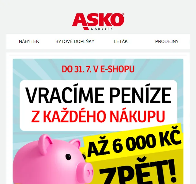 Asko Nábytek: Sleva až 6 000 Kč – červenec 2026 | Nuslet.cz