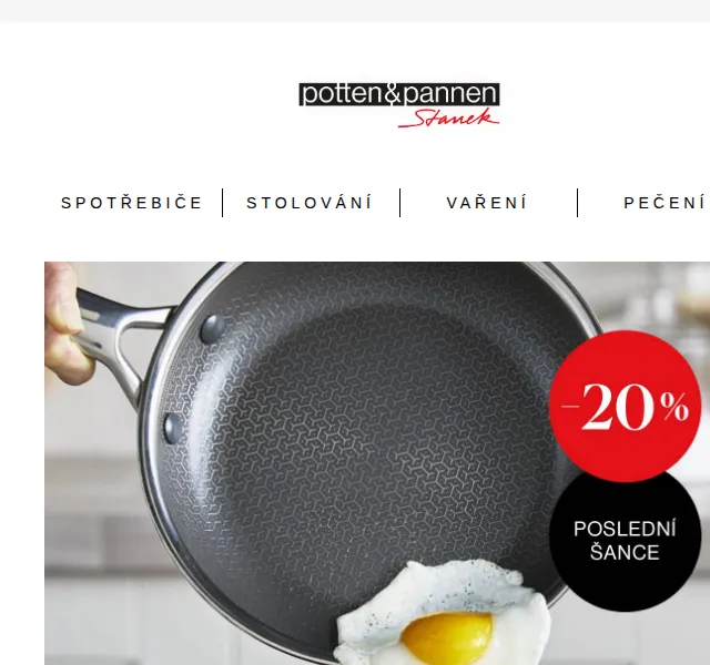 Potten & Pannen - Staněk: 20% sleva na hrnce a pánve – duben 2026