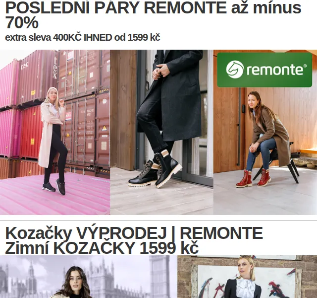 Eliteshoes: Remonte výprodej až −70 % + extra sleva 400 Kč – červenec 2026 | Nuslet.cz