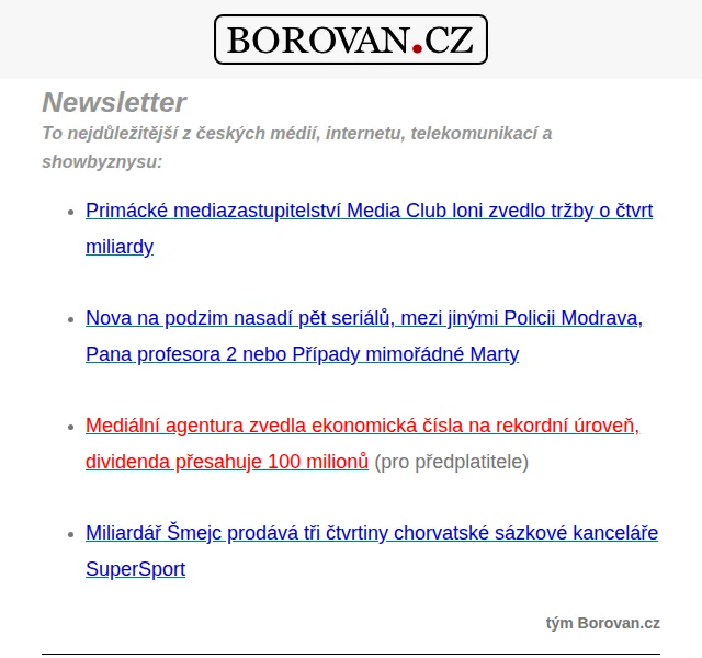 Aleš Borovan: Mediální novinky – červen 2026 | Nuslet.cz