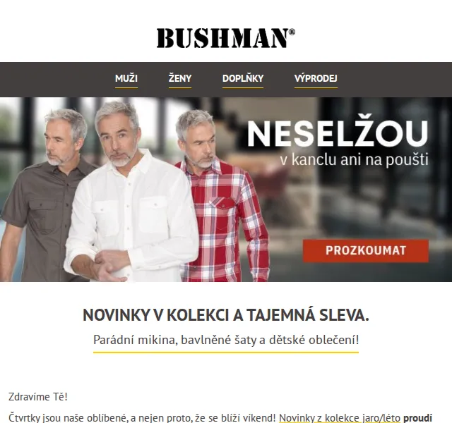 BUSHMAN: Nová kolekce jaro/léto a mikina Jeff – červenec 2026 | Nuslet.cz