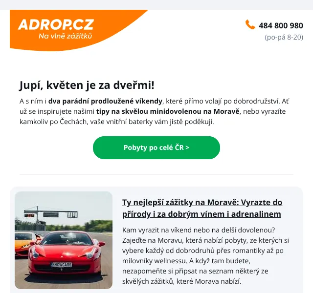 Adrop.cz: Zážitky na Moravě – květen 2026 | Nuslet.cz
