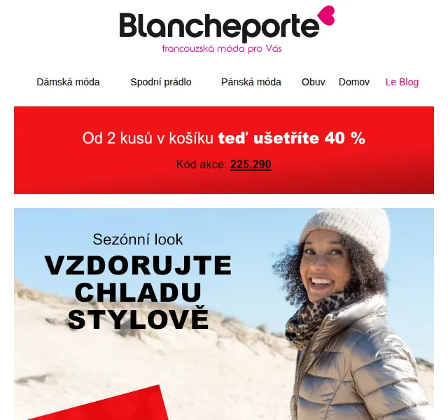 Blancheporte: -40 % na zimní módu – duben 2026 | Nuslet.cz