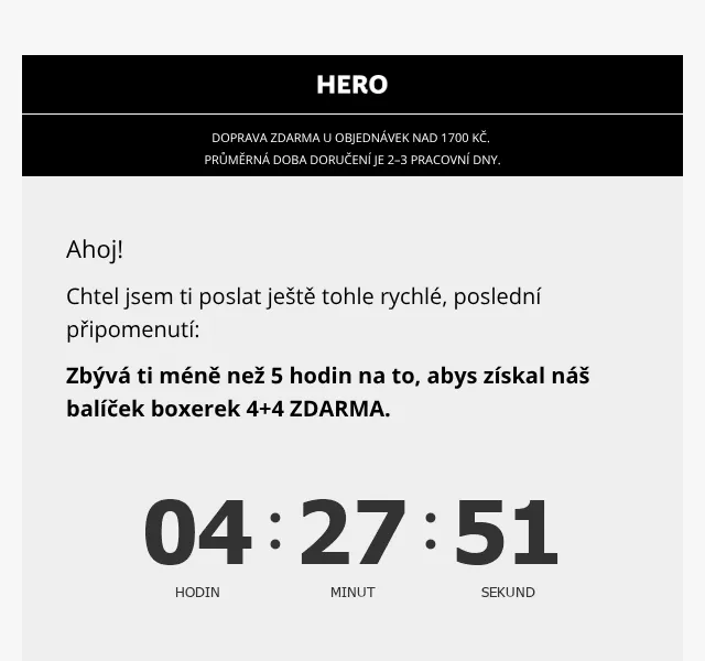 HERO: 4+4 boxerky zdarma – září 2026