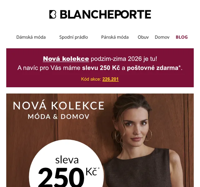 Blancheporte: Nová kolekce podzim 2026 + 250 Kč sleva