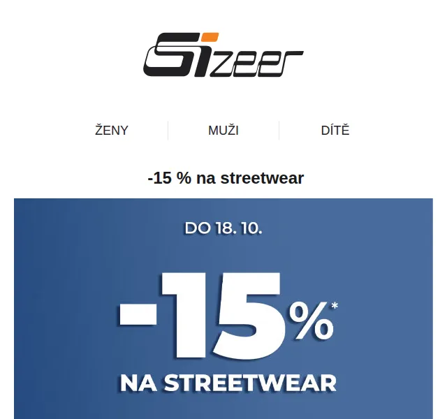Sizeer: -15 % na streetwear – červen 2026 | Nuslet.cz