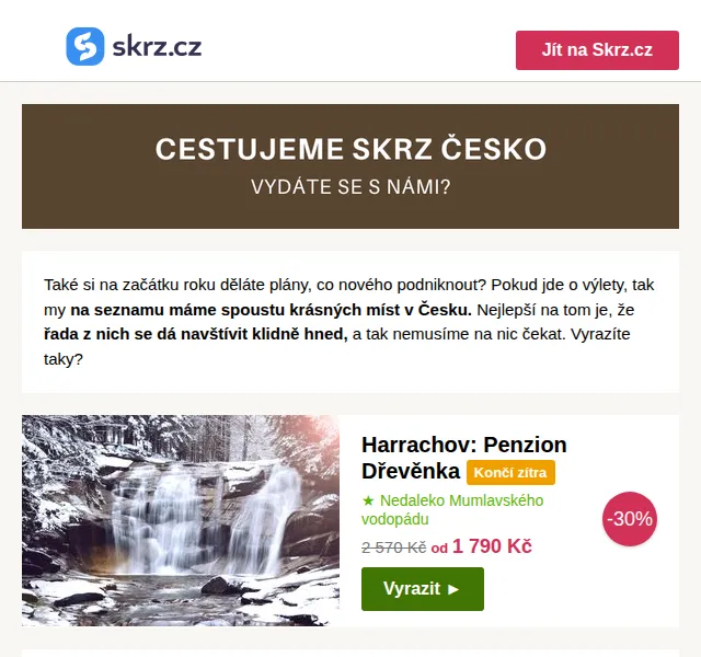 Vánoce na Skrz: Zimní výlety a pobyty se slevou až 46 % – červen 2026 | Nuslet.cz