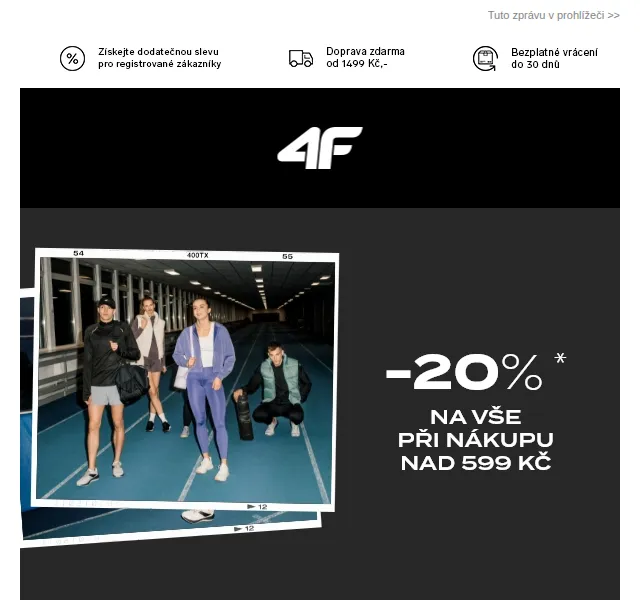4Fstore: -20% na vše při nákupu nad 599 Kč – červenec 2026 | Nuslet.cz