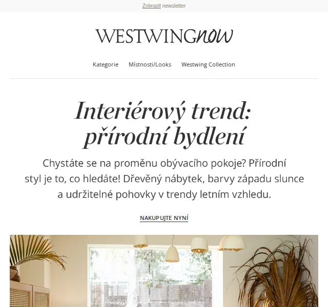 WestwingNow: přírodní bydlení a konferenční stolky – červen 2026 | Nuslet.cz