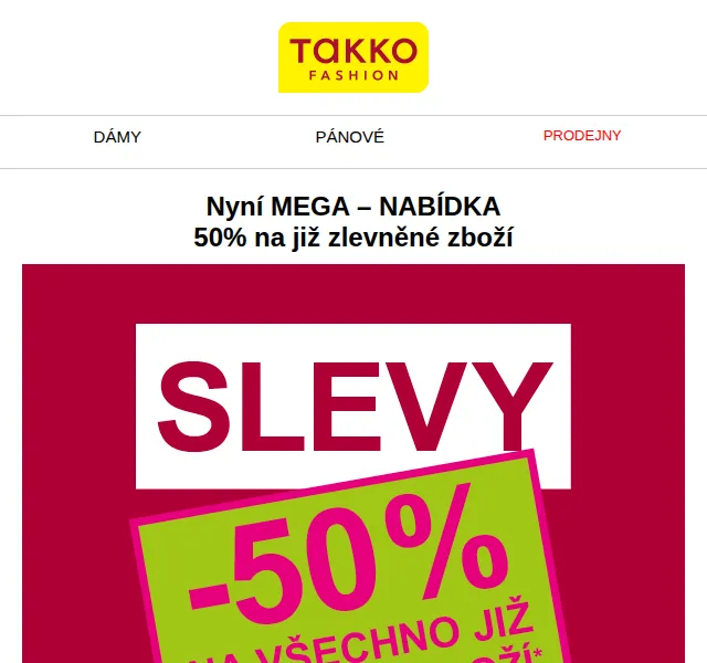 Takko Fashion: MEGA NABÍDKA 50 % na již zlevněné zboží – červen 2026 | Nuslet.cz