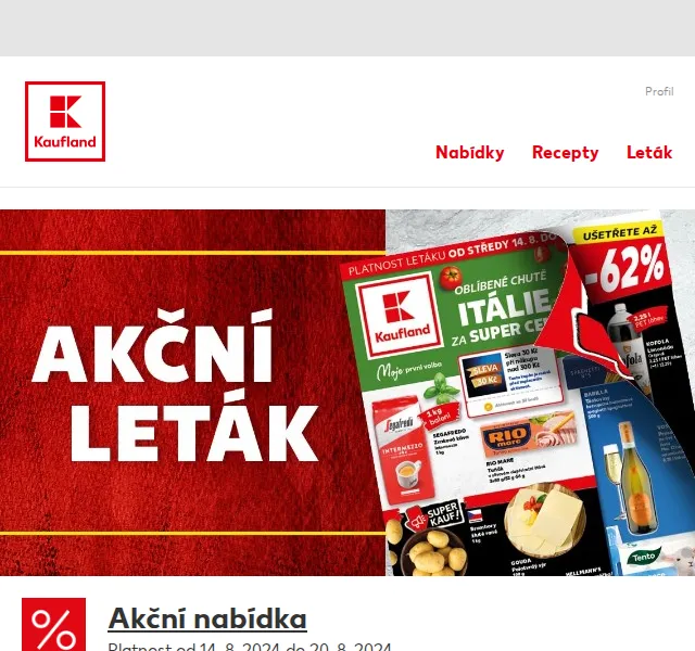 Kaufland: Italské pochoutky a sleva 42 % – červenec 2024 | Nuslet.cz
