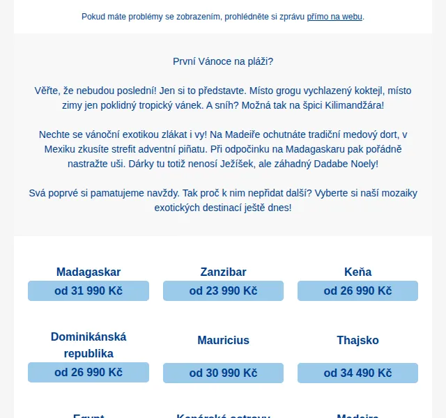 Čedok: zájezdy na exotické Vánoce od 11 490 Kč – červen 2026 | Nuslet.cz