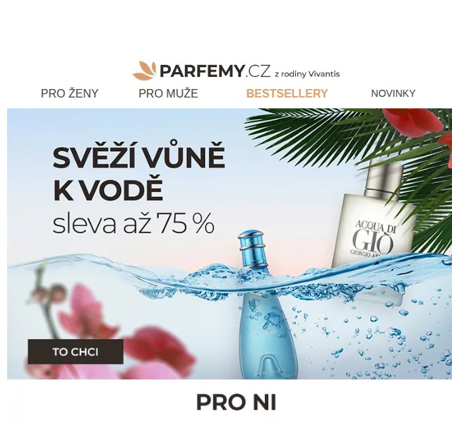 Parfemy.cz: Svěží vůně k vodě se slevou až 75 % – červenec 2026 | Nuslet.cz