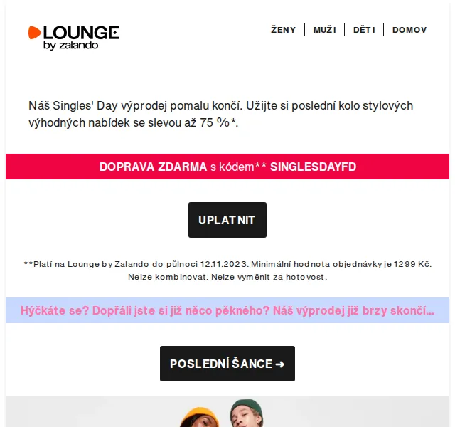 Lounge by Zalando: Poslední šance Singles' Day – až 75% sleva + doprava zdarma – červenec 2026 | Nuslet.cz