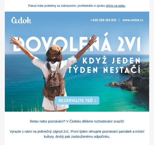 Čedok: Dovolená 2v1 – poznání i relax od 19 590 Kč – červenec 2026 | Nuslet.cz