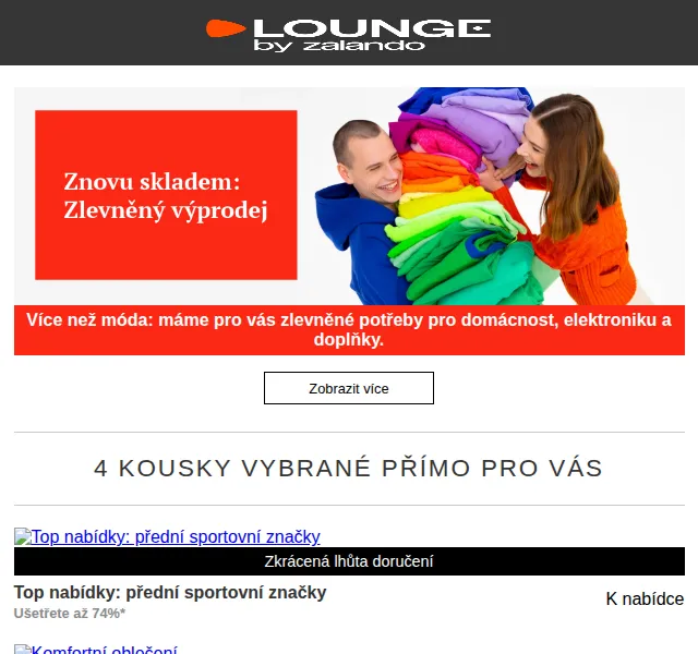 Lounge by Zalando: adidas, LERROS – sleva až 75 % – červen 2026 | Nuslet.cz