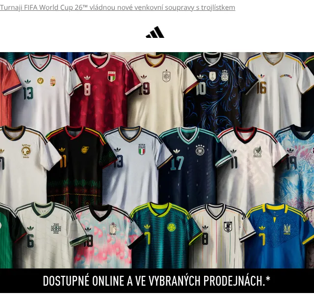 Adidas: Venkovní soupravy FIFA World Cup 26 – duben 2026