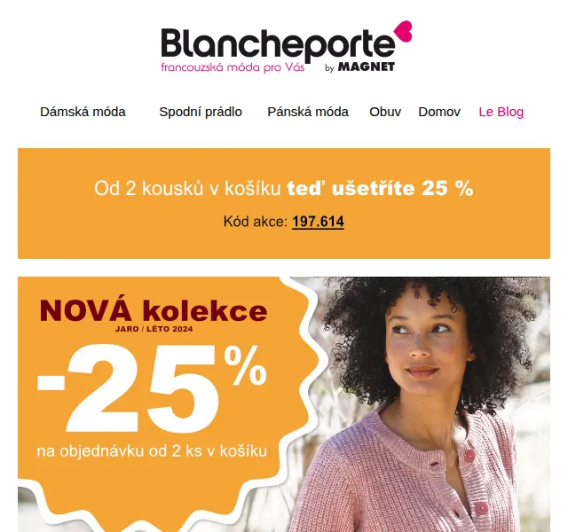 Blancheporte: sleva 25 % na jarní i zimní módu – červenec 2026 | Nuslet.cz