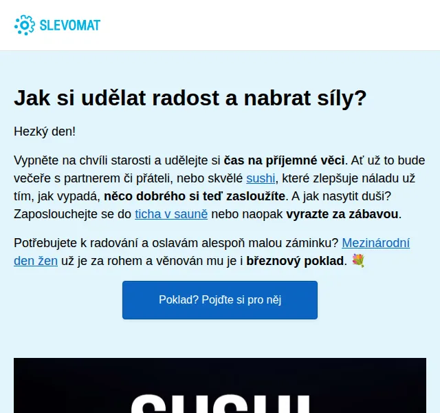 Slevomat: Sushi, wellness a zábava od 59 Kč – červenec 2026 | Nuslet.cz