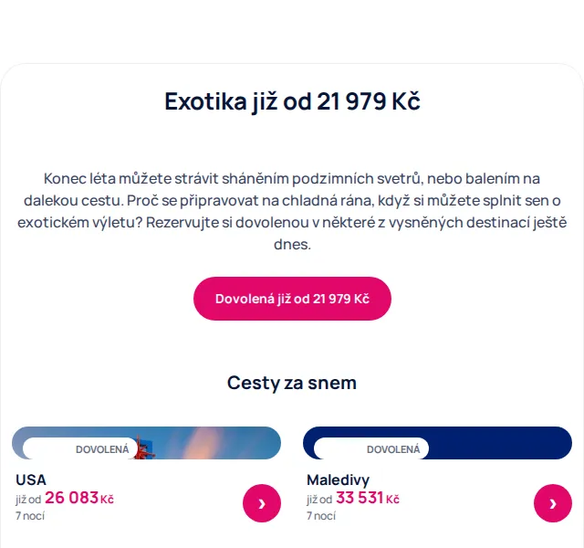 eSky: Exotická dovolená od 21 979 Kč – červenec 2026 | Nuslet.cz