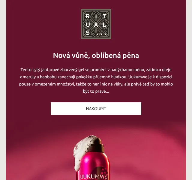 Rituals: Sprchová pěna Uukumwe limitovaná – říjen 2026