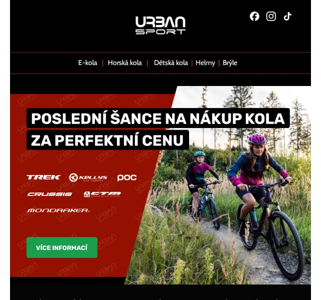 Urban Sport: Kola Trek, Kellys v akci – červen 2026 | Nuslet.cz