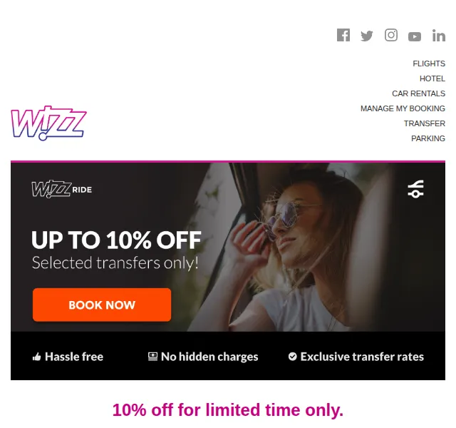 Wizz Air: Sleva 10% na Talixo transfery – červenec 2022 | Nuslet.cz