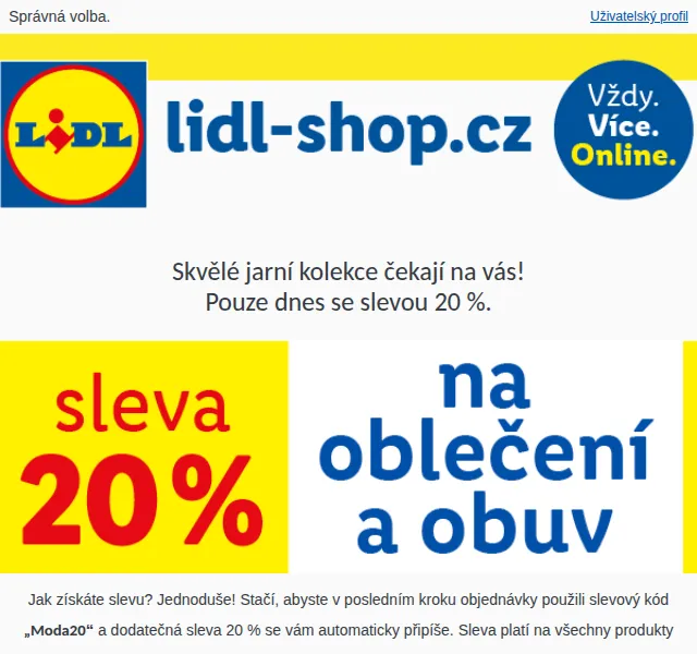 Lidl: sleva 20 % na módu – červenec 2026 | Nuslet.cz