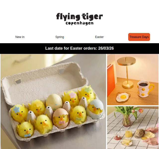 Flying Tiger Copenhagen: Poslední objednávka na Velikonoce – březen 2026 | Nuslet.cz