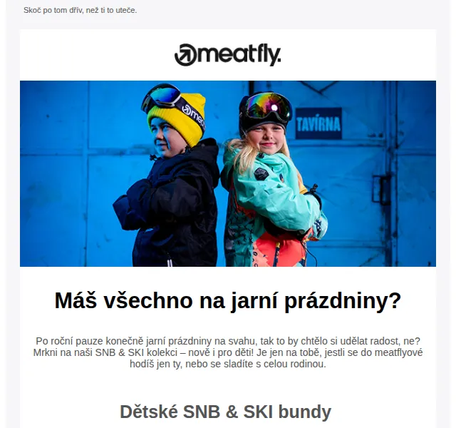 Meatfly: Zimní SNB & SKI kolekce pro celou rodinu – červen 2026 | Nuslet.cz