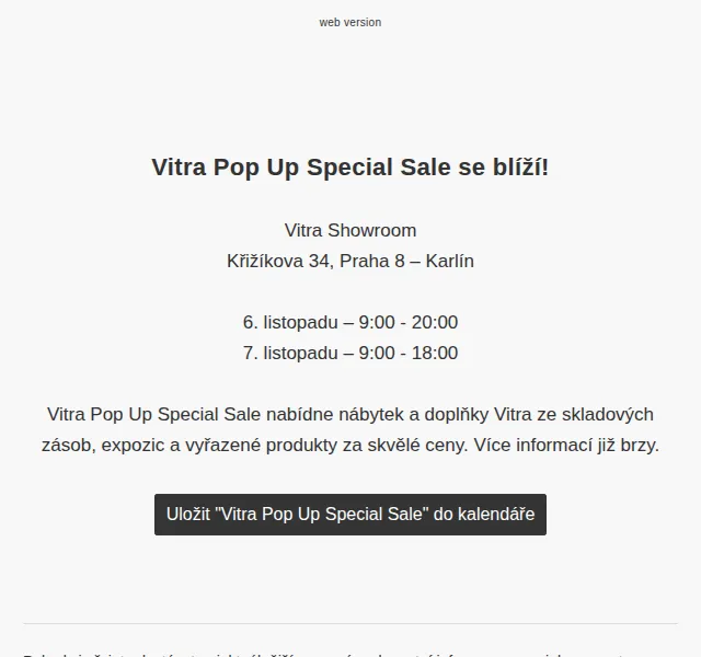 Vitra: Pop Up Special Sale – listopad 2026 | Nuslet.cz