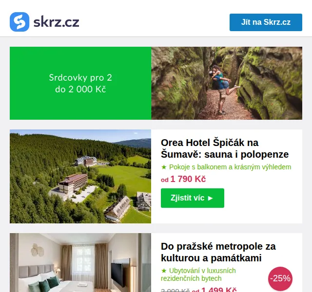 Vánoce na Skrz: Pobyty v ČR od 390 Kč – červen 2026 | Nuslet.cz