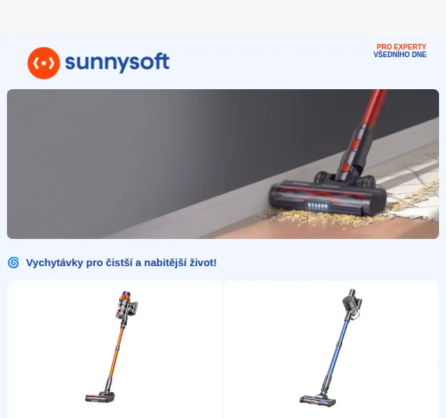 Sunnysoft.cz: Vysavače, powerbanka a tiskárna štítků – červenec 2026 | Nuslet.cz