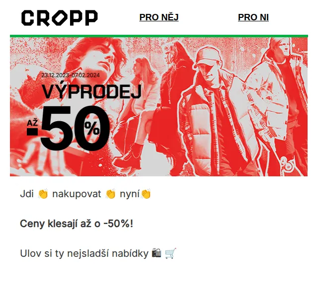 Cropp: Výprodej až -50 % – červenec 2026 | Nuslet.cz