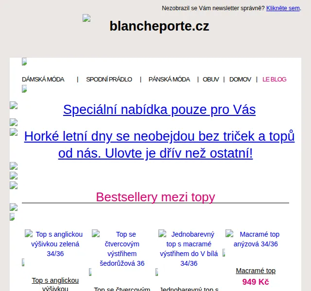 Blancheporte: Letní topy a trička od 479 Kč – červenec 2026 | Nuslet.cz