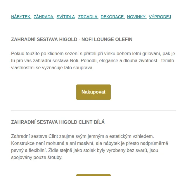 Estilofina-nabytek.cz - stylový domov: dodatečná sleva 20 % na skladové zboží – červen 2026 | Nuslet.cz