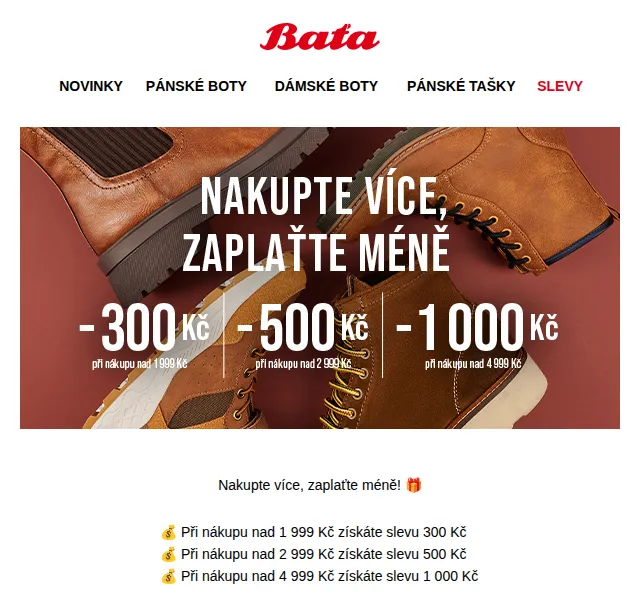 Baťa: Nakupte více, zaplaťte až o 1 000 Kč méně – červenec 2026 | Nuslet.cz