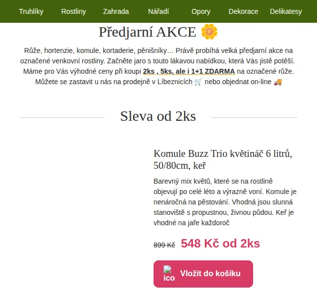 Truhlíkov.cz: Slevy na růže a trvalky až 50 % – červen 2026 | Nuslet.cz
