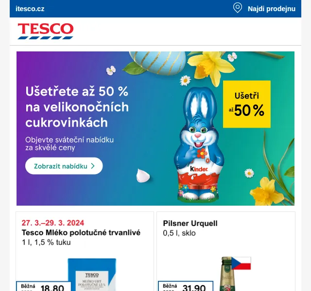 Tesco: Velikonoční nadílka až 30 % – březen 2024 | Nuslet.cz