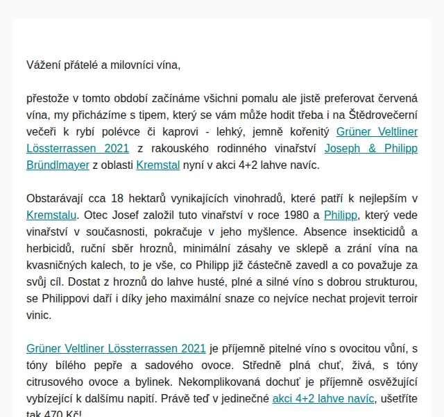 Premier Wines & Spirits | Grüner Veltliner 2021 4+2 lahve a degustace Kalifornie – listopad 2023 | Nuslet.cz